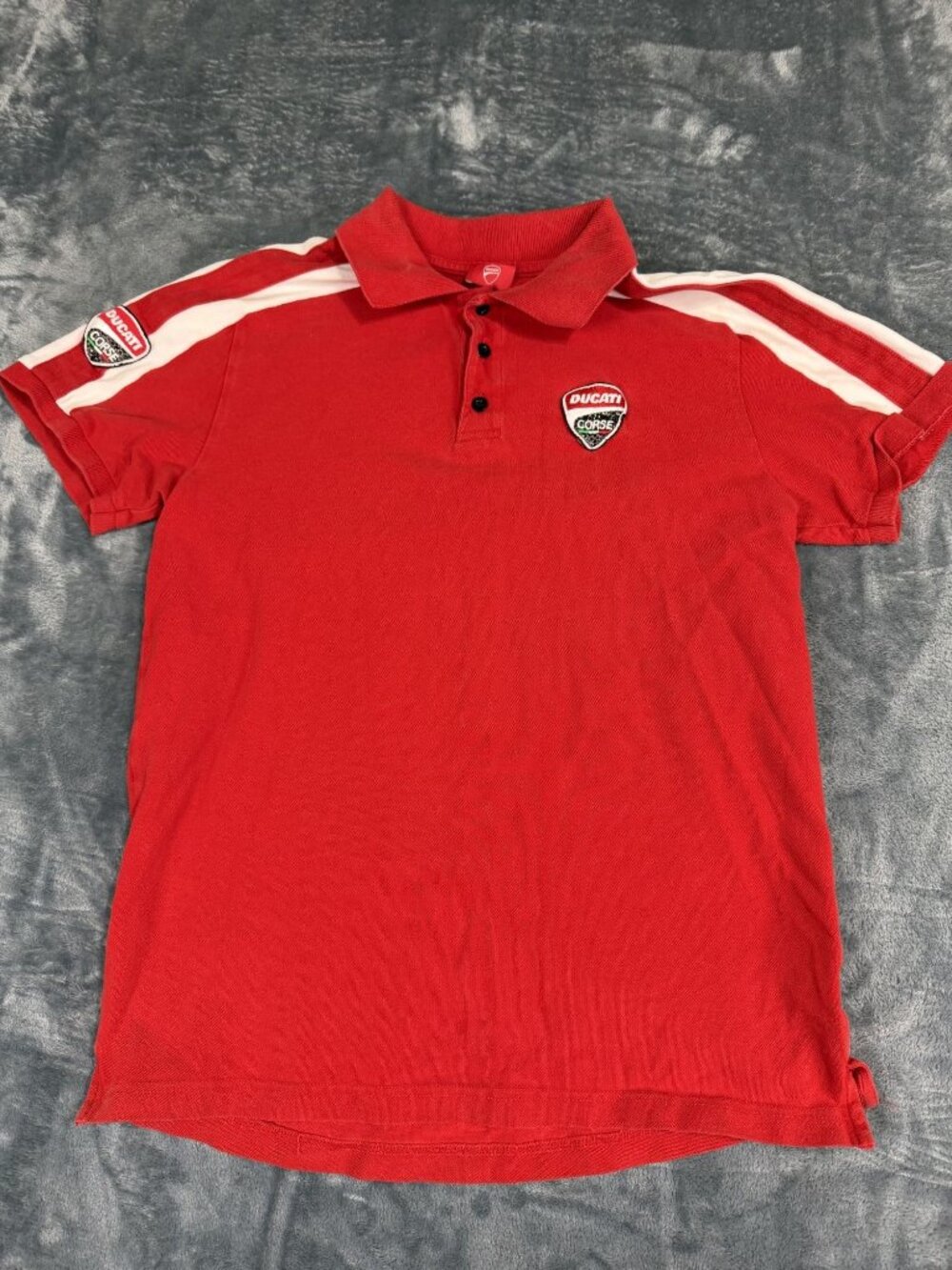 Ducati Corse Mens Red Short Sleeve Embroidered Polo Shirt S